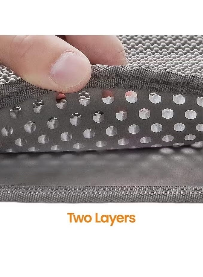 OMEVE Double Layer Honeycomb Cat Litter Tray Mat, Pet Litter Mat for Cats with Urine & Waterproof, Abrasion-Resistant, Non-Toxic Material for Litter Tray Area (60 x 45 cm, Grey) - Image 4